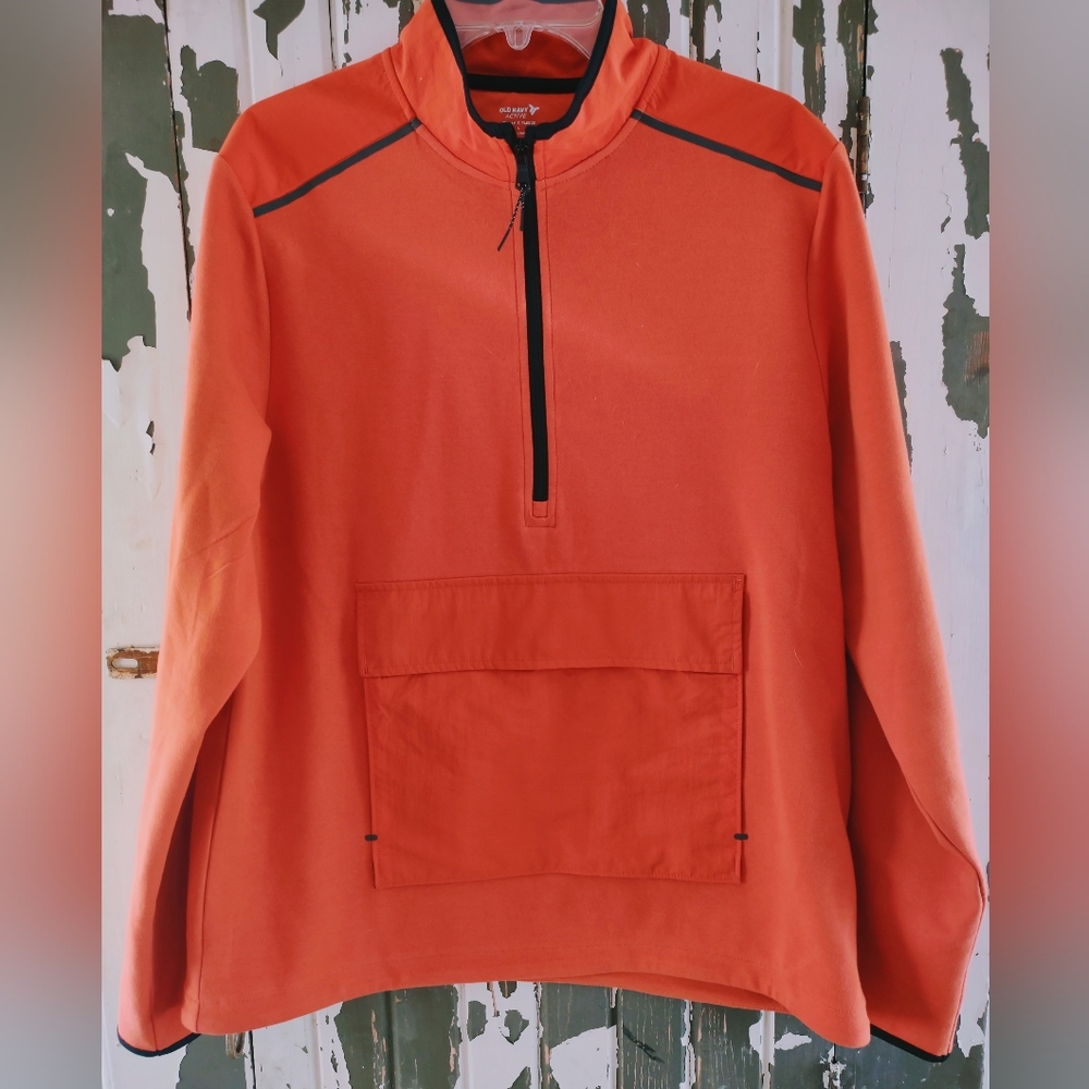 HALF ZIP LONG SLEEVED FLEECE W/ 4-WAY STRETCH LARGE